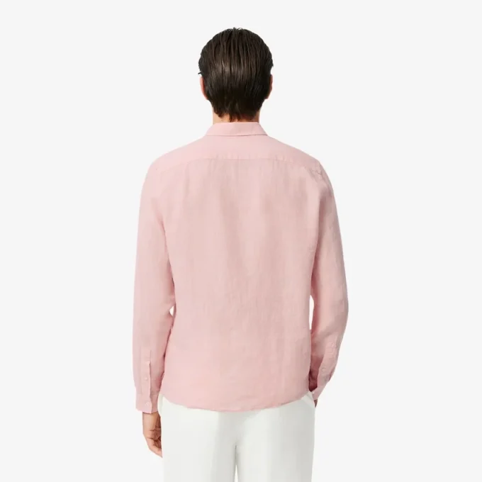 Camisa de linho de corte regular para homem