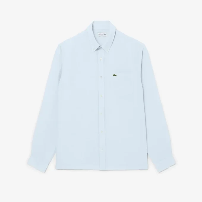 Camisa de linho de corte regular para homem