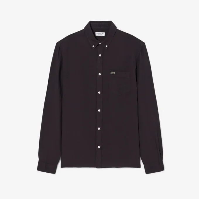 Camisa de linho de corte regular para homem
