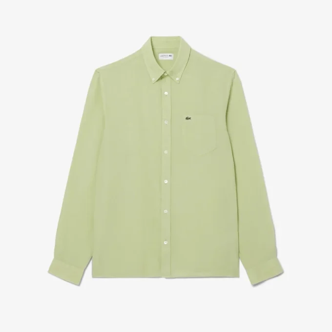 Camisa de linho de corte regular para homem