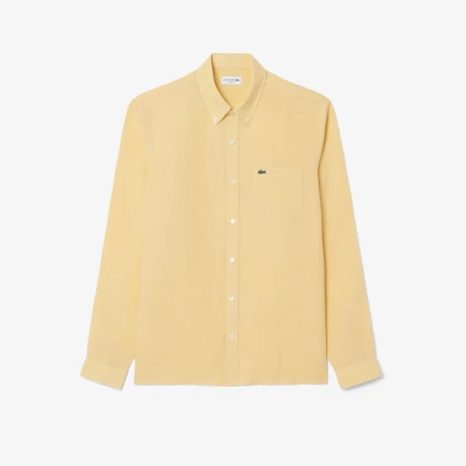 Camisa de linho de corte regular para homem