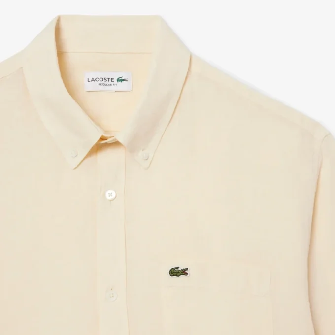 Camisa de linho de corte regular para homem