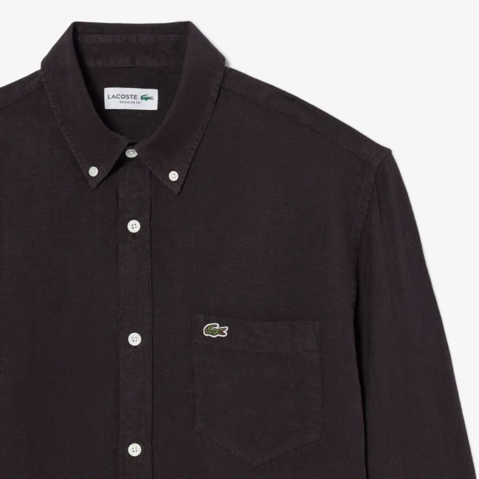 Camisa de linho de corte regular para homem