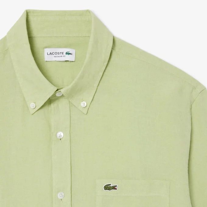 Camisa de linho de corte regular para homem