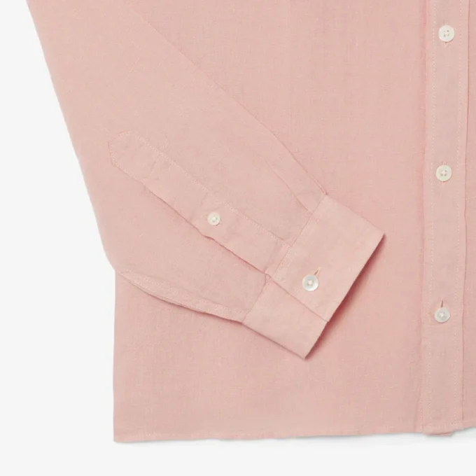 Camisa de linho de corte regular para homem