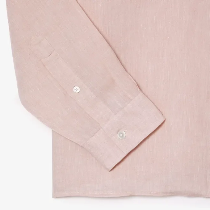 Camisa de linho de corte regular para homem
