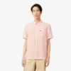 Camisa de linho de manga curta com corte regular para homem