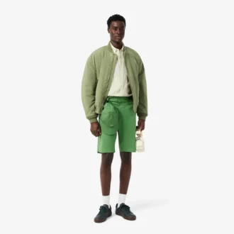Camisa de linho de manga curta com corte regular para homem