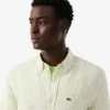 Camisa de linho de manga curta com corte regular para homem