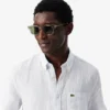Camisa de linho de manga curta com corte regular para homem
