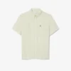 Camisa de linho de manga curta com corte regular para homem