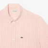 Camisa de linho de manga curta com corte regular para homem