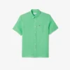 Camisa de linho de manga curta para homem