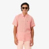 Camisa de linho de manga curta para homem