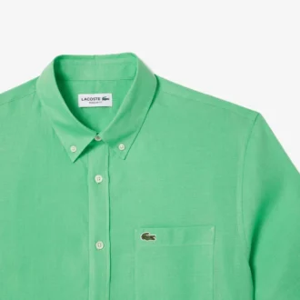 Camisa de linho de manga curta para homem