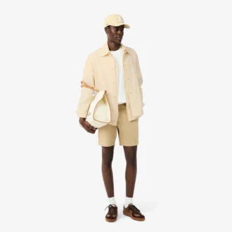 Camisa de linho de manga curta para homem
