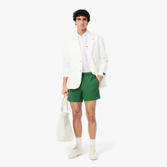 Camisa de linho de manga curta para homem