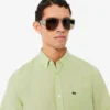 Camisa de linho de manga curta para homem