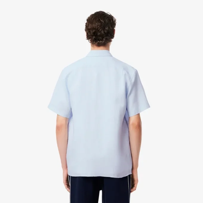 Camisa de linho de manga curta para homem