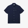Camisa de linho de manga curta para homem