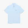 Camisa de linho de manga curta para homem