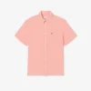 Camisa de linho de manga curta para homem