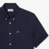 Camisa de linho de manga curta para homem