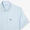 Camisa de linho de manga curta para homem