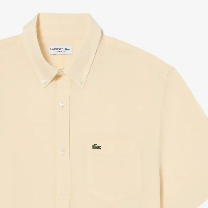 Camisa de linho de manga curta para homem