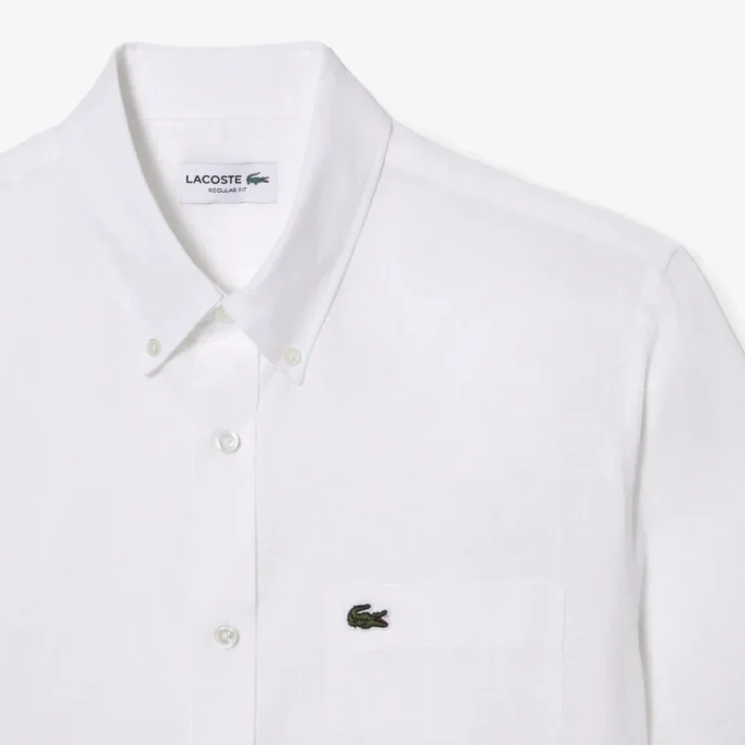 Camisa de linho de manga curta para homem