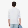 Camisa de linho às riscas de corte regular para homem