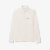 Camisa de linho às riscas de corte regular para homem