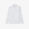 Camisa de linho às riscas de corte regular para homem