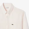 Camisa de linho às riscas de corte regular para homem