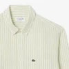 Camisa de linho às riscas de corte regular para homem