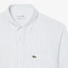 Camisa de linho às riscas de corte regular para homem