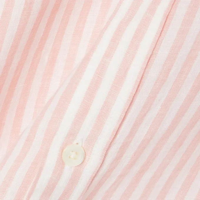 Camisa de linho às riscas de corte regular para homem