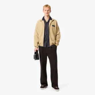 Camisa de lyocell às riscas com corte descontraído para homem