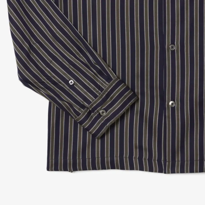 Camisa de lyocell às riscas com corte descontraído para homem