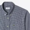 Camisa de manga curta com padrão xadrez para homem, corte regular