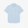 Camisa de manga curta com padrão xadrez para homem, corte regular