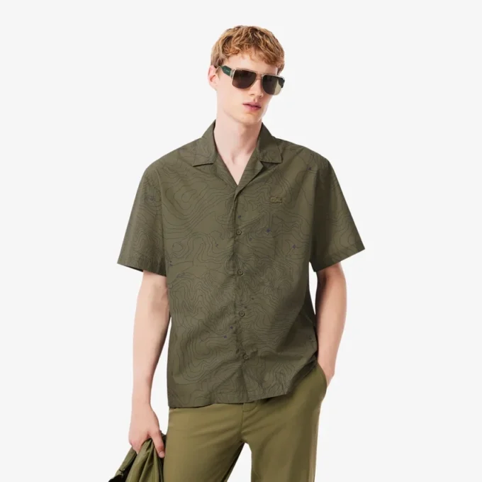 Camisa de manga curta de corte descontraído para homem