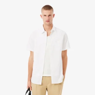 Camisa de manga curta em algodão com corte regular para homem