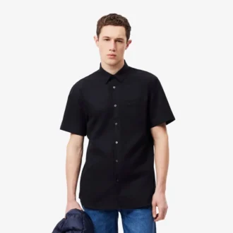 Camisa de manga curta em algodão com corte regular para homem