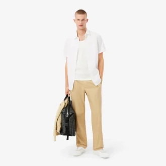 Camisa de manga curta em algodão com corte regular para homem