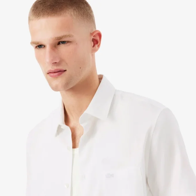Camisa de manga curta em algodão com corte regular para homem