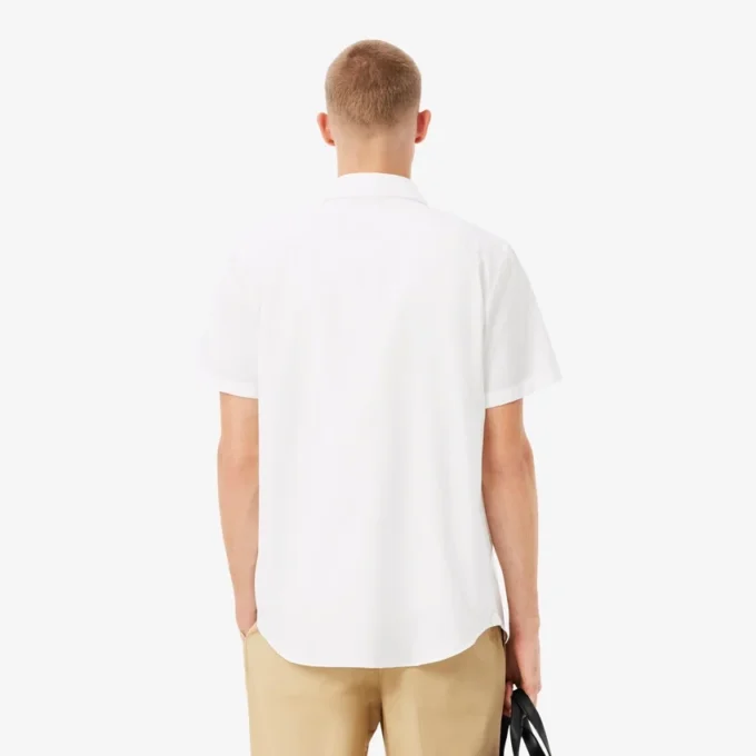 Camisa de manga curta em algodão com corte regular para homem