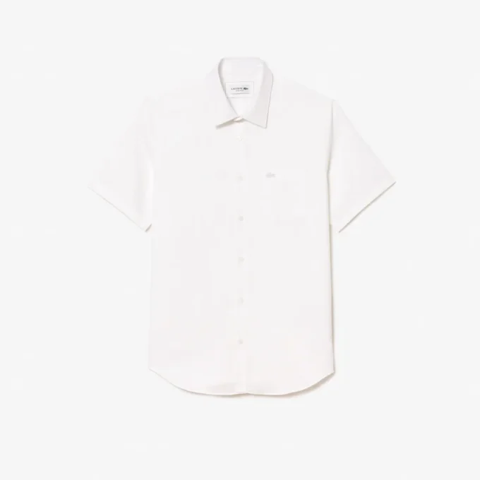 Camisa de manga curta em algodão com corte regular para homem