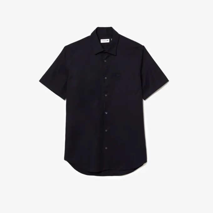 Camisa de manga curta em algodão com corte regular para homem