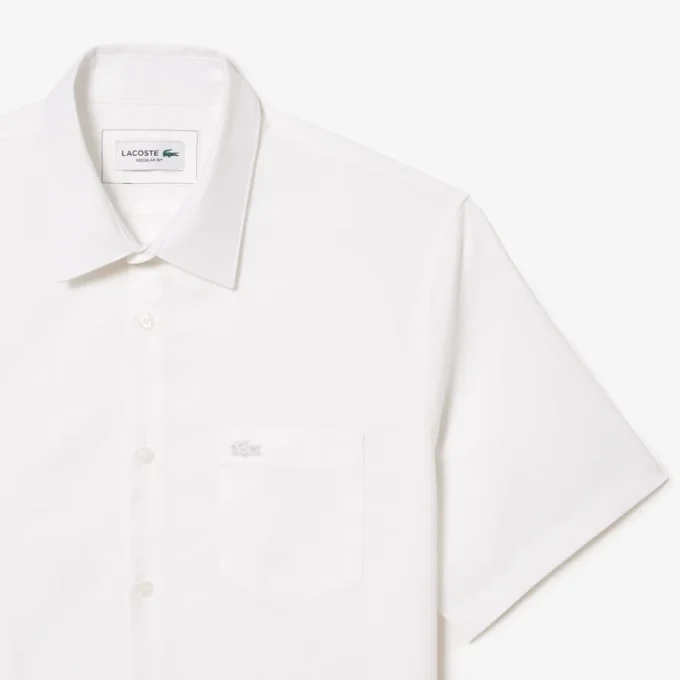 Camisa de manga curta em algodão com corte regular para homem